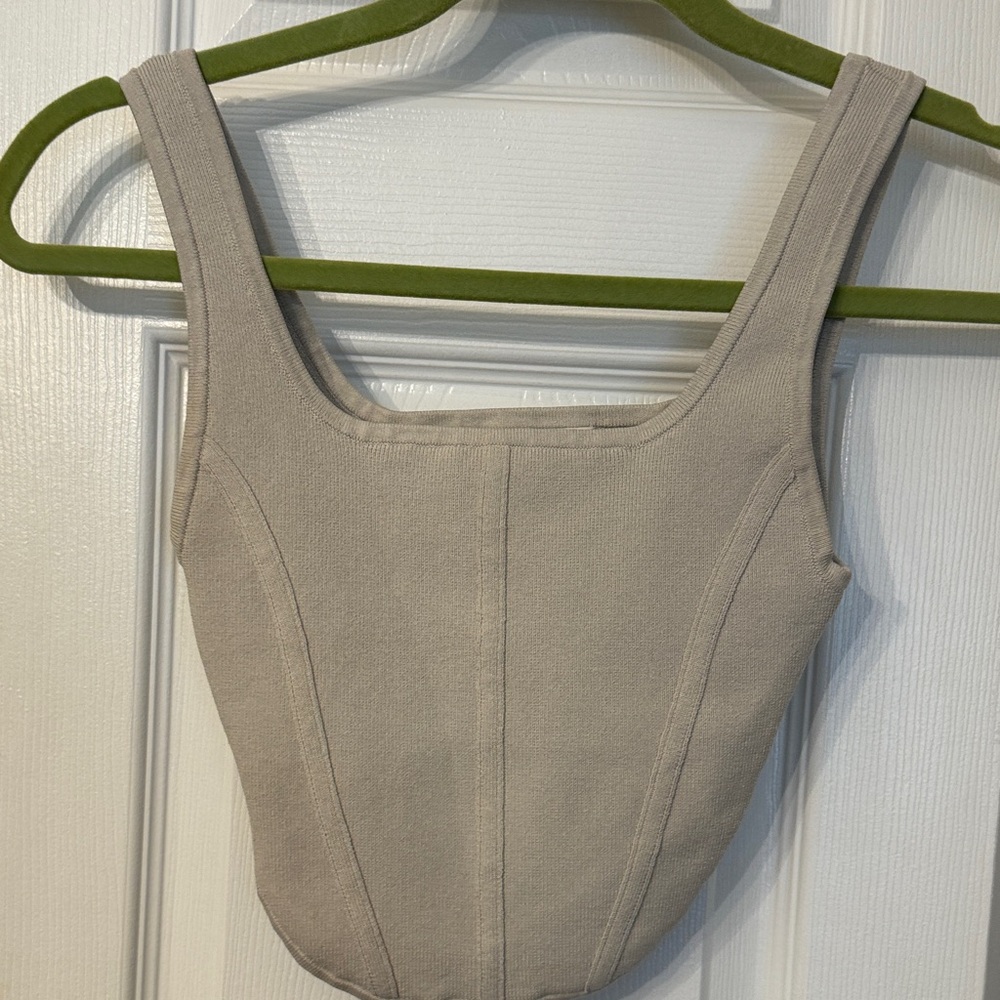 Babaton Taupe Knit Tank